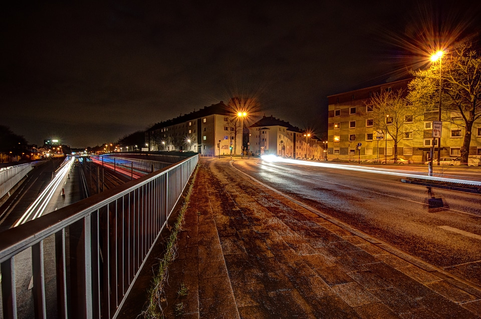 Autobahn A40 at night in Essen