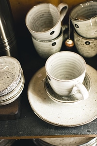Glazed ceramic tea cup photo