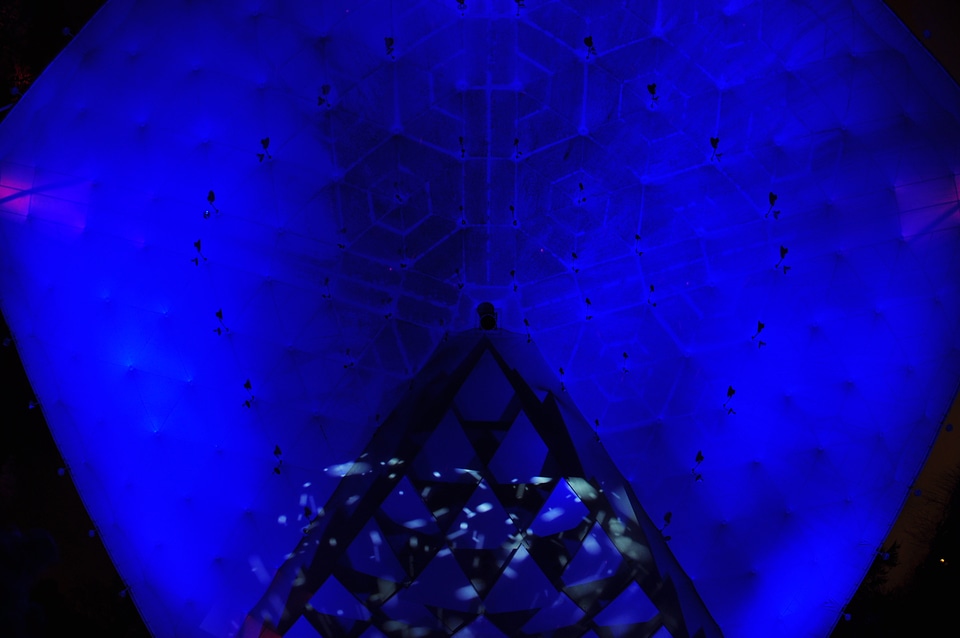 Light-installation at Gruga Park’s music pavillion