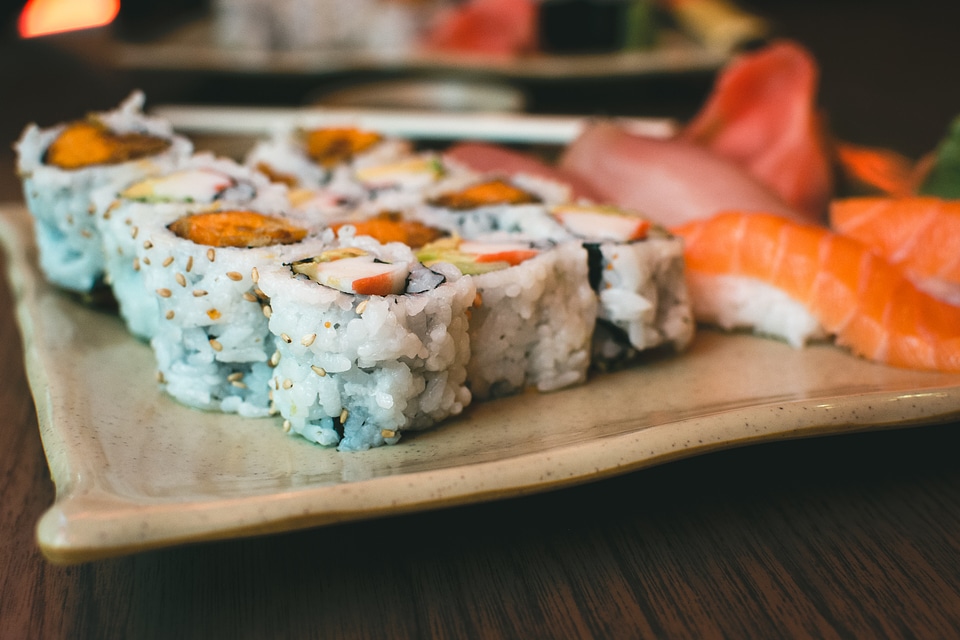 Sushi yam california rolls