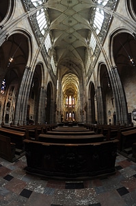 Nave bay of St. Vitus Cathedral in Prague photo