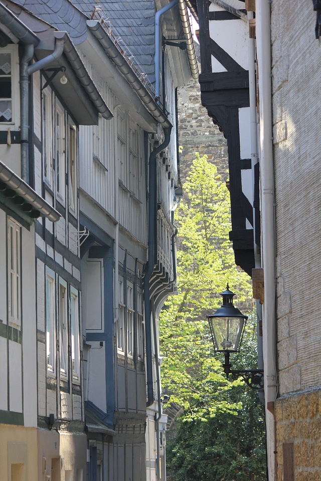 Small alleyway between half-timbered houses in Goslar