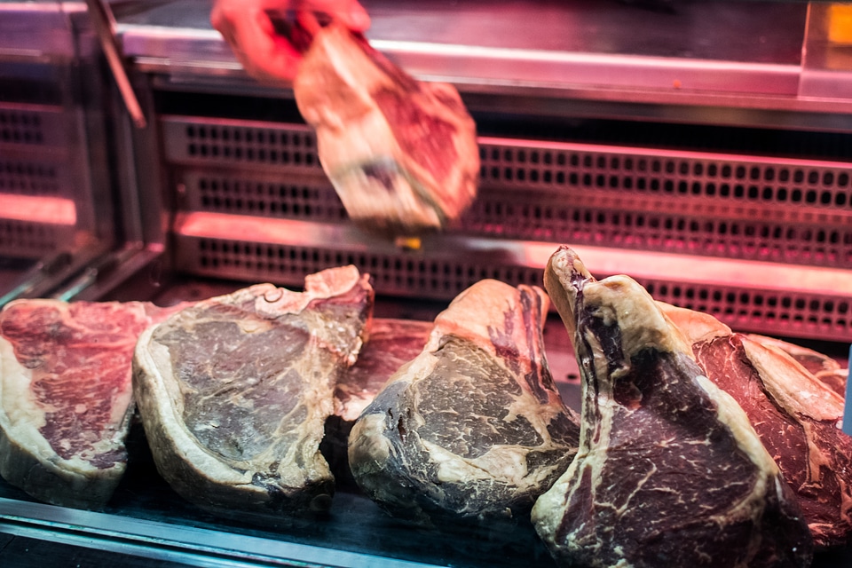 Steakhouse beef meat selection