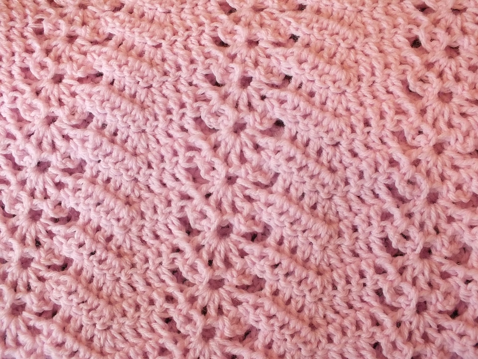 Blanket afghan stitching