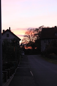 Sundown at the end of the street photo