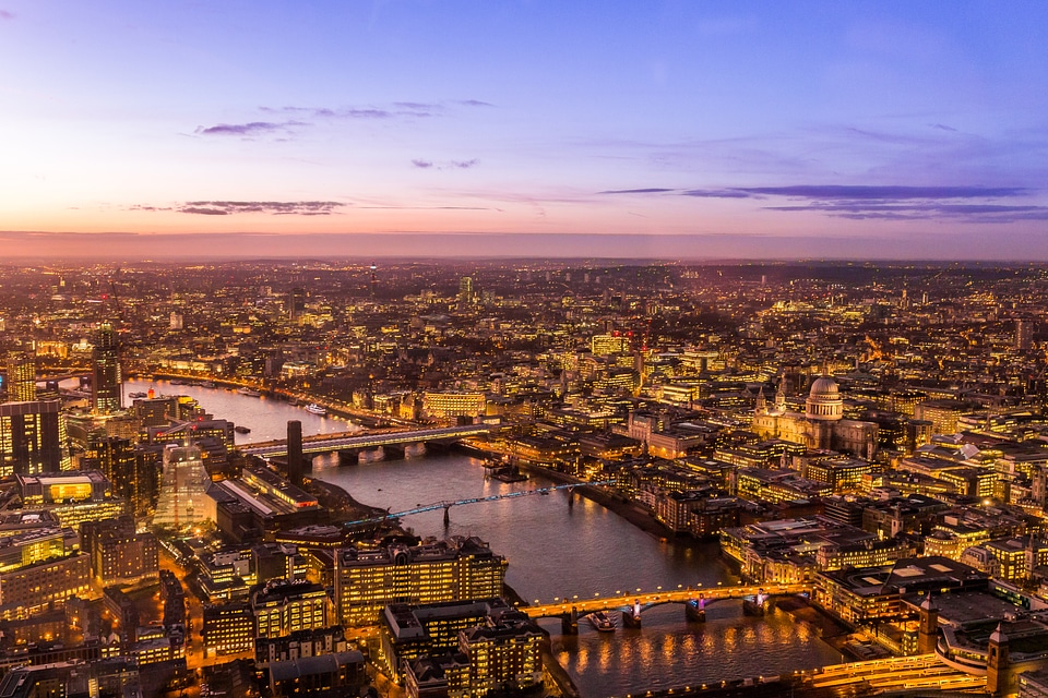 London by Night Aerial View photo
