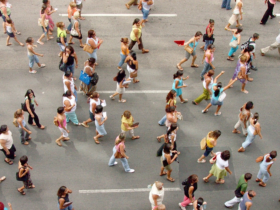 People walking cities