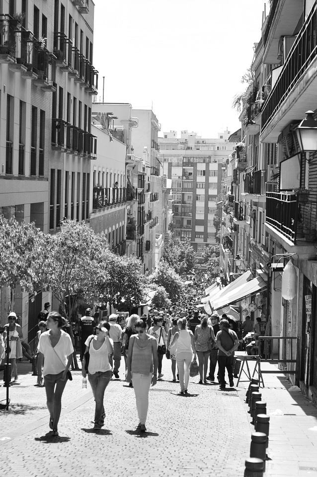 View down a small street in Madrid