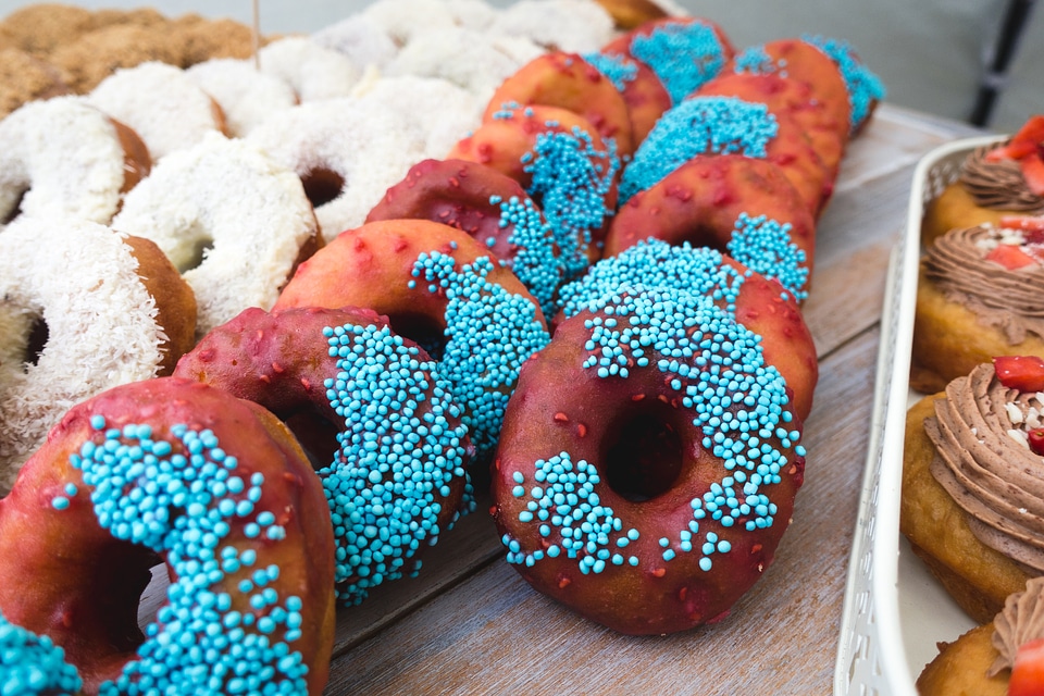 Cupcakes and donuts from above