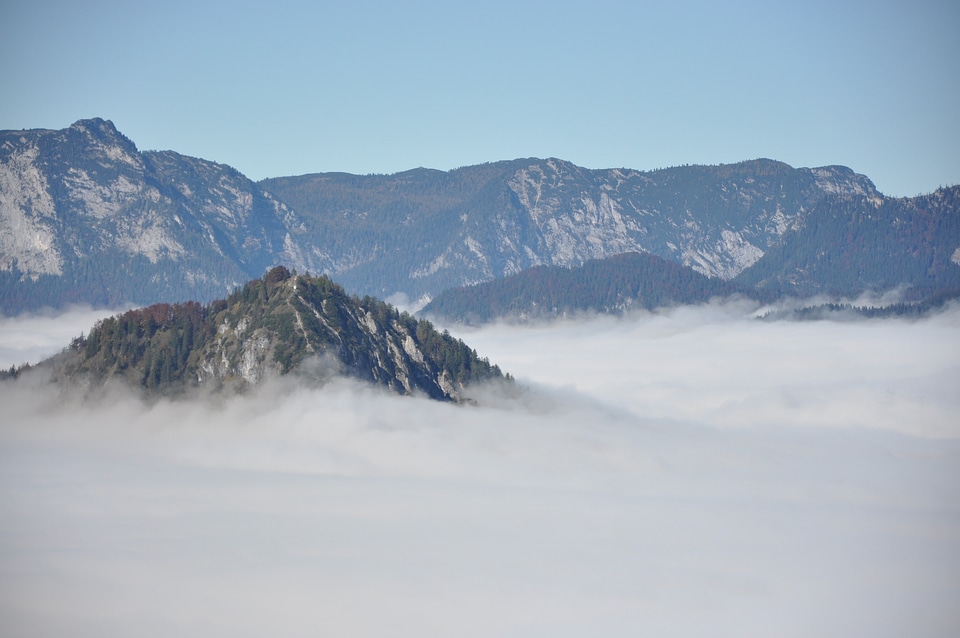 Hilltop swimming in the clouds