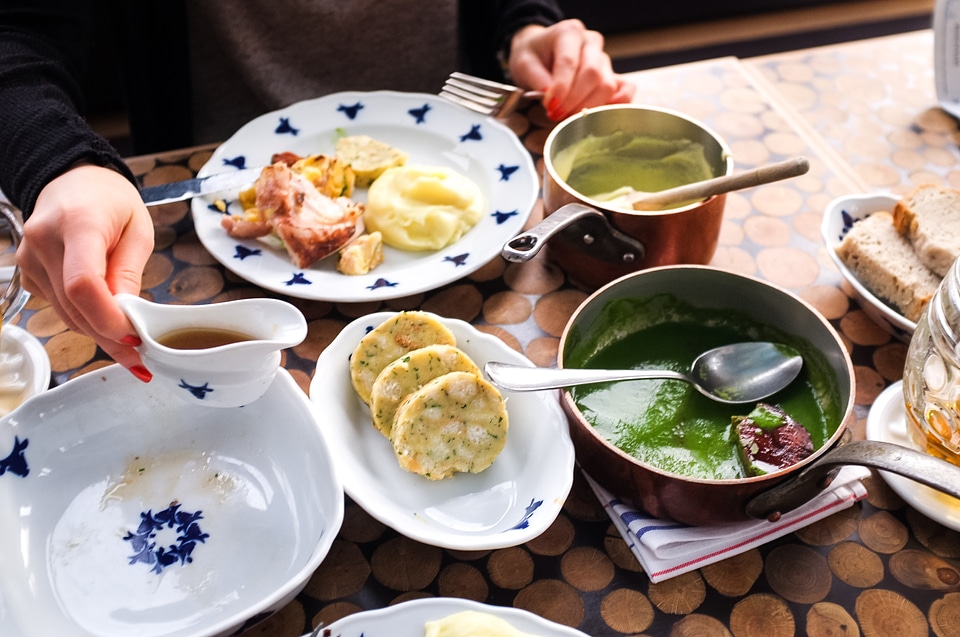 Dining in a Czech restaurant