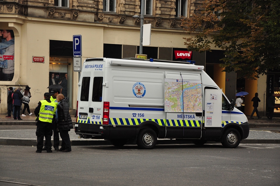 Czech police car in Prague