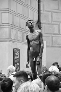 Sculpture of naked man on Prague castle