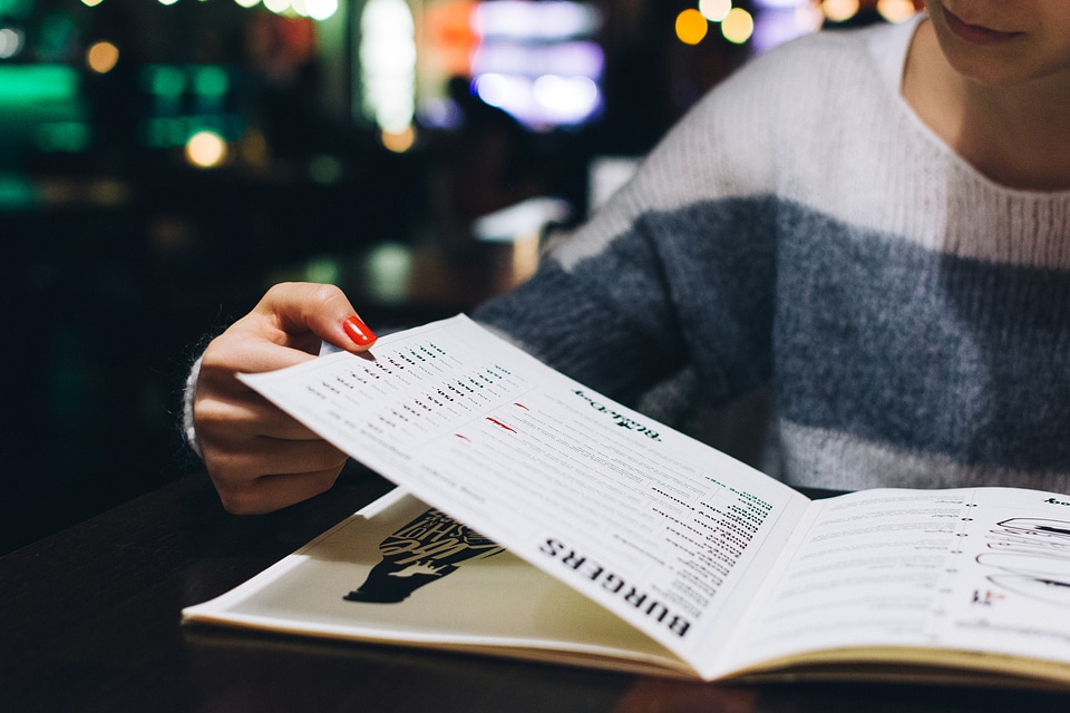 Choosing from a menu