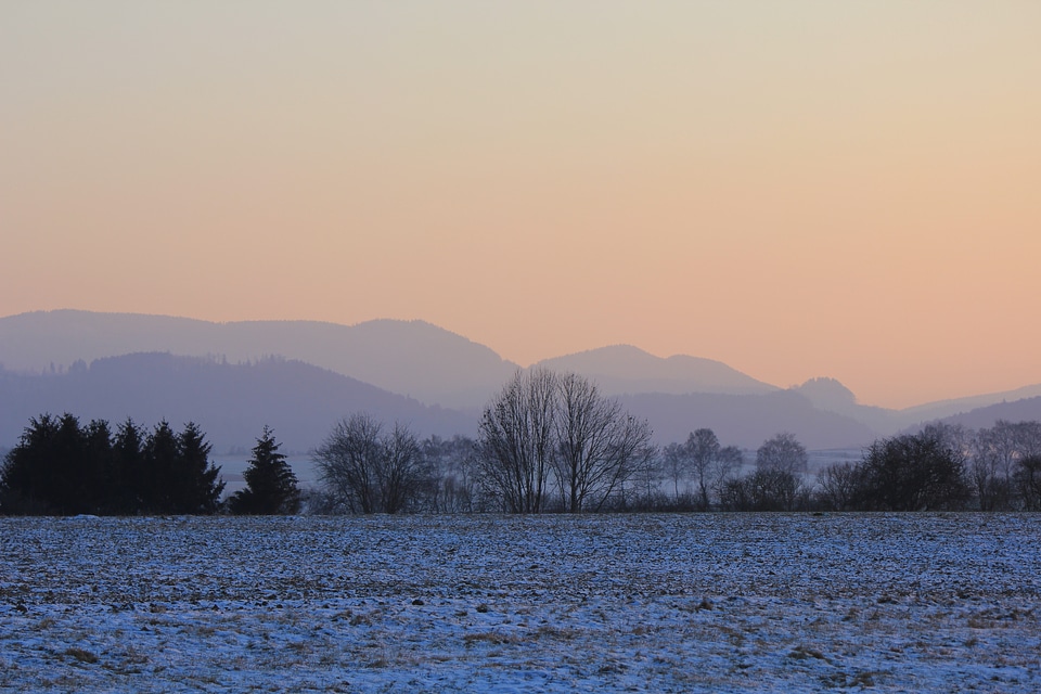 Wintry scene at fields near Goslar