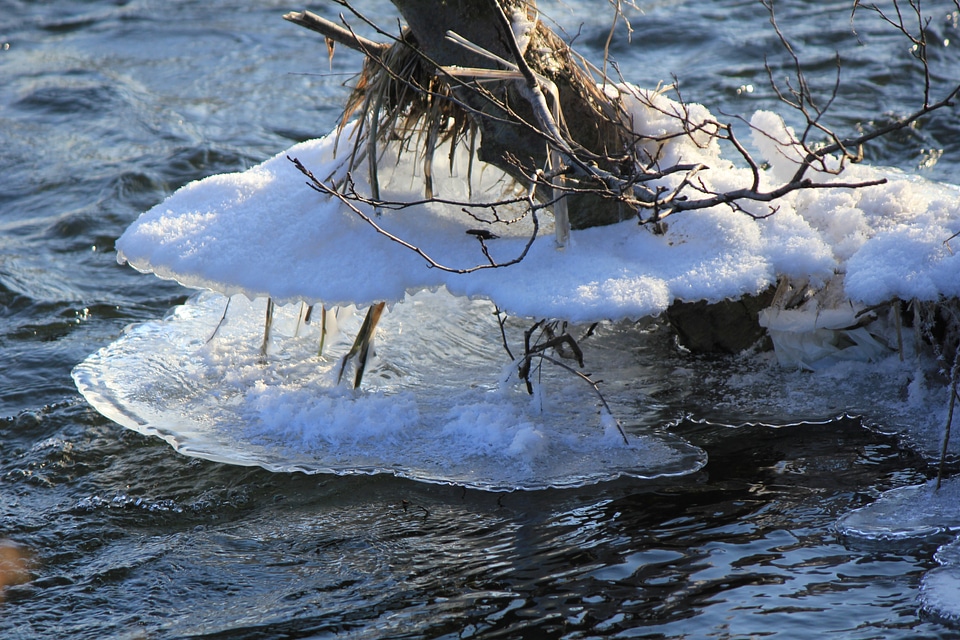 Ice-sculptures on a river