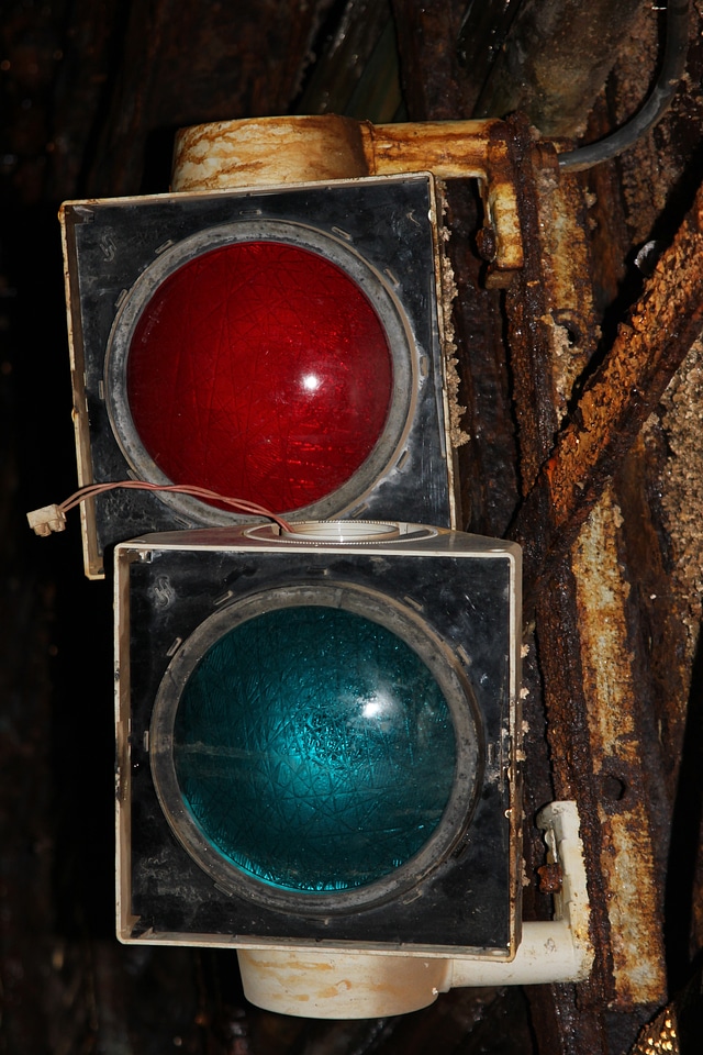 Old traffic light in mines of Rammelsberg