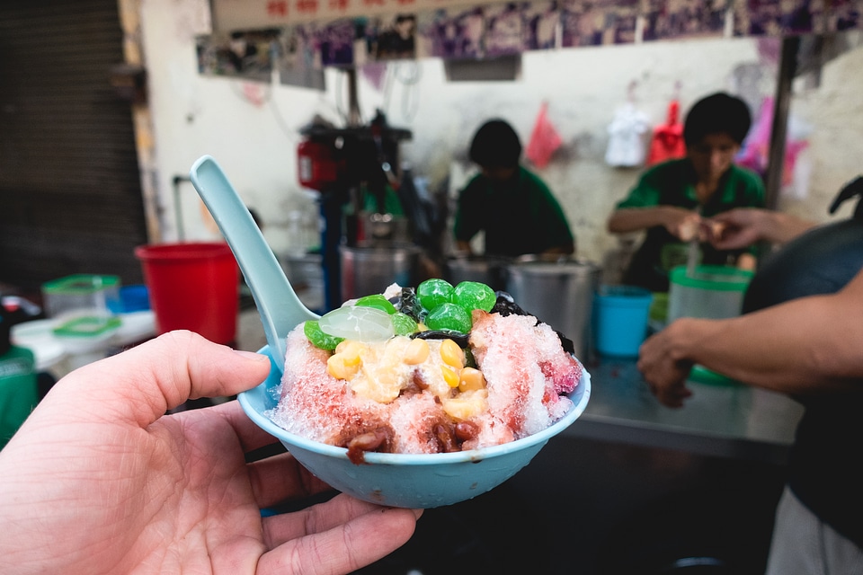 Sweet Malaysian dessert cendol