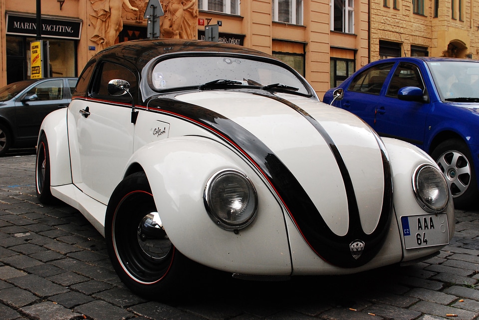 Lowered Volkswagen Bug in Prague