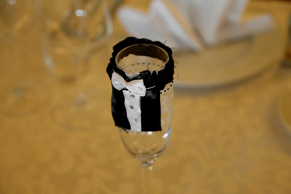Wedding glass groom