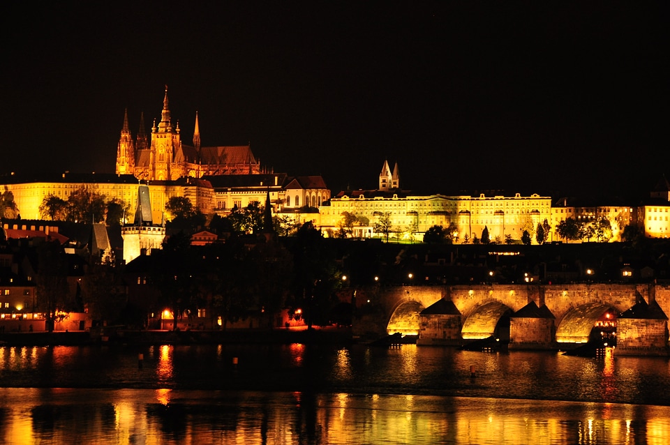 Prague Castle at night