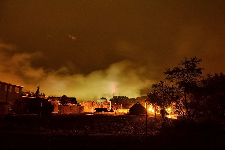 Industry fire night photograph