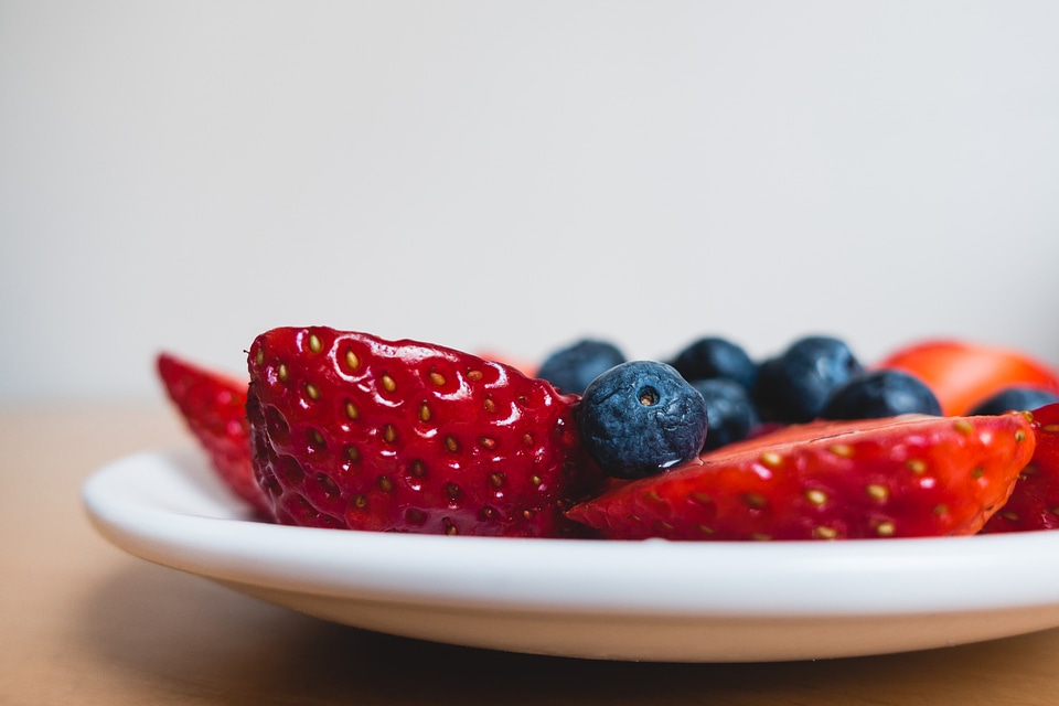 Healthy berries for snack close up photo