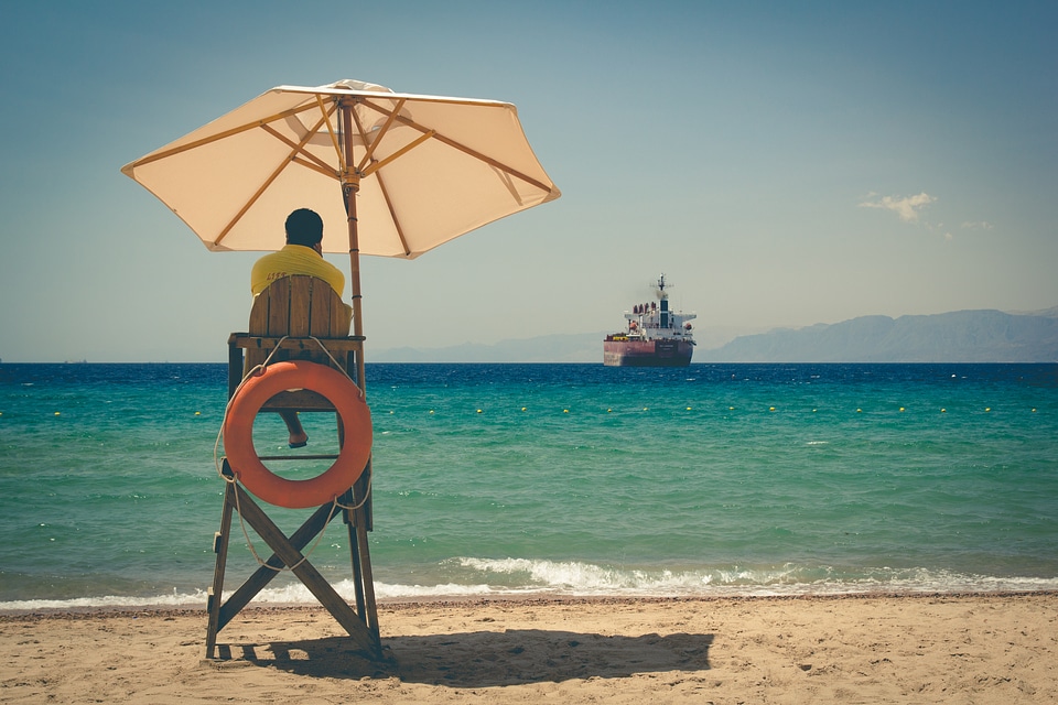 Lifeguard on Duty at the Beach photo