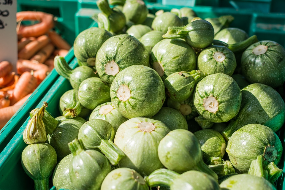 Summer squash on a market