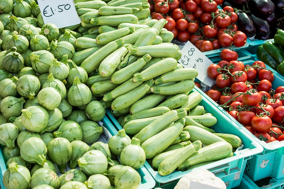 Summer squash on a market