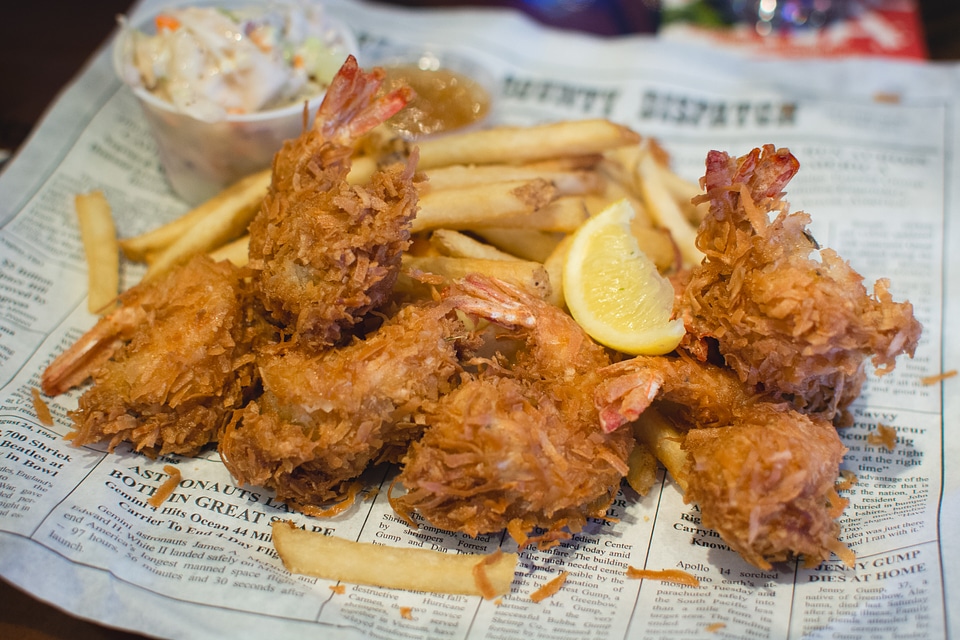 Shrimp dishes in Bubba Gump restaurant