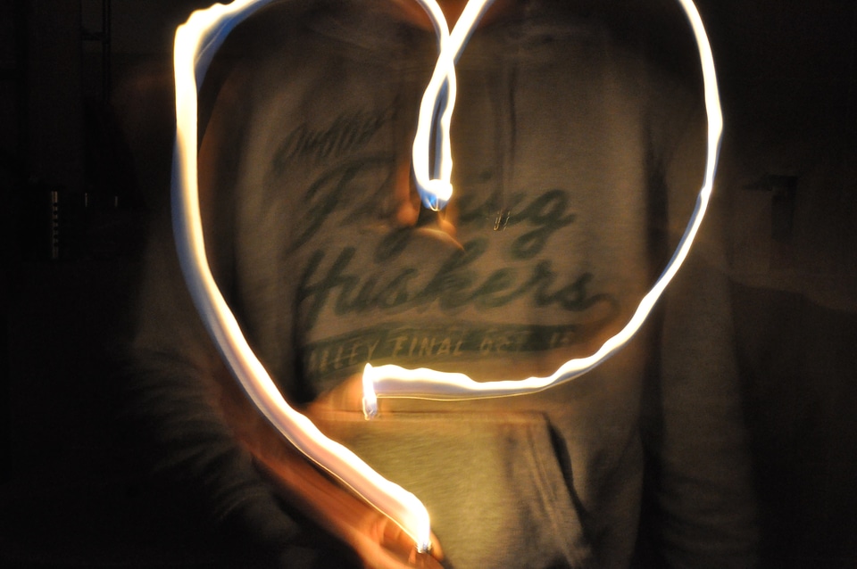 Lightpainting a heart