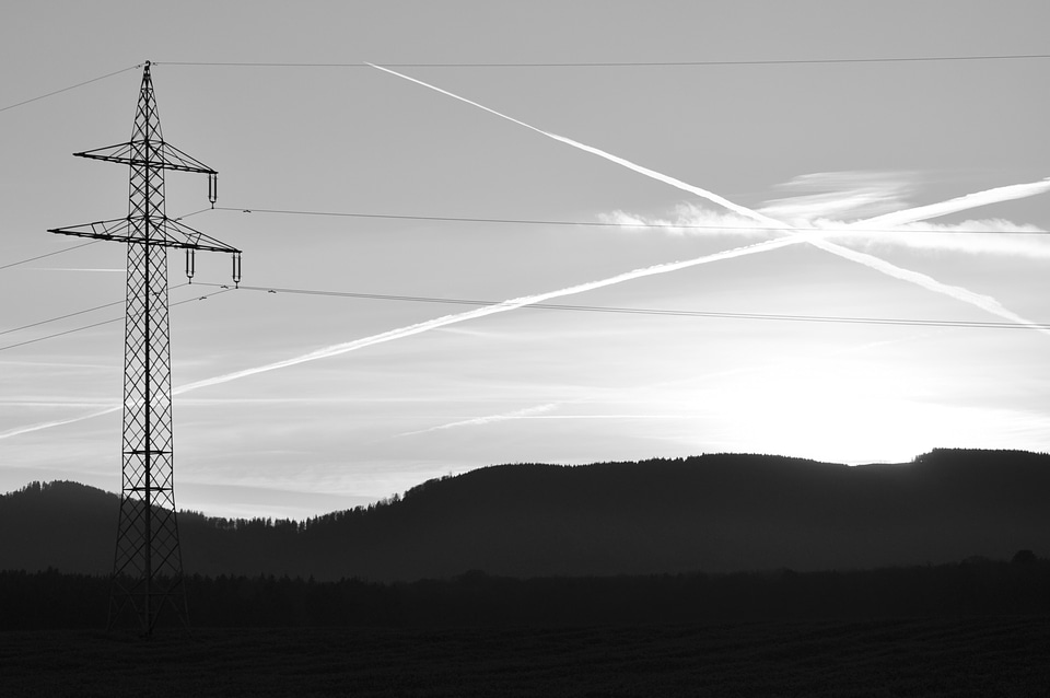 Crossing contrails photo