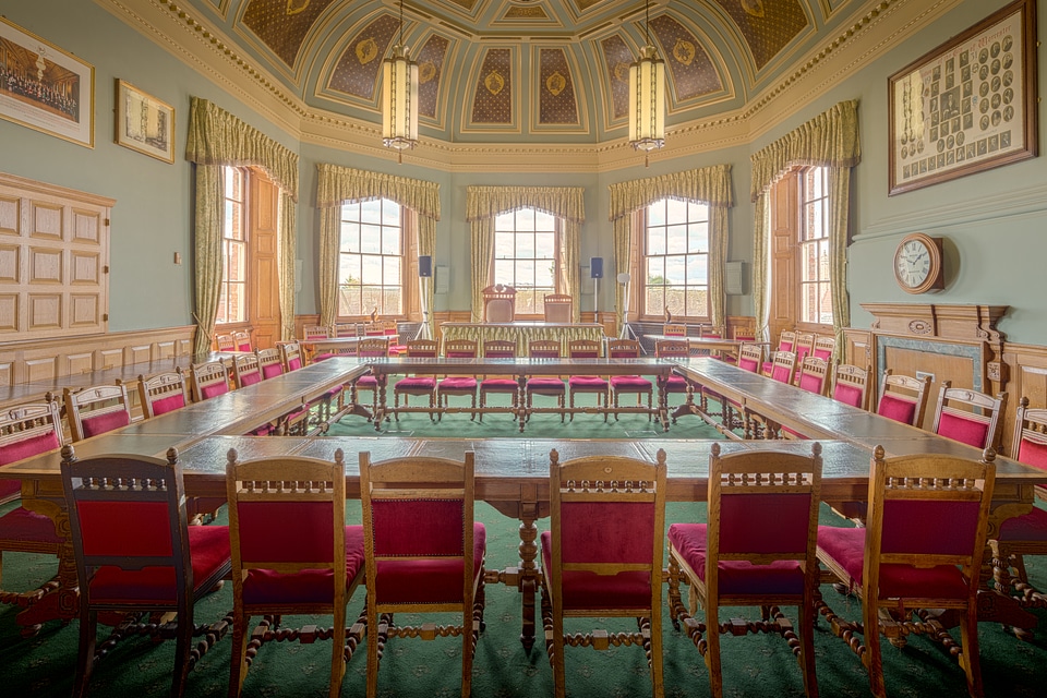 Guildhall Interior Council Chambers, Worcester, England