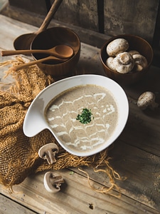 Creamy mushroom soup photo