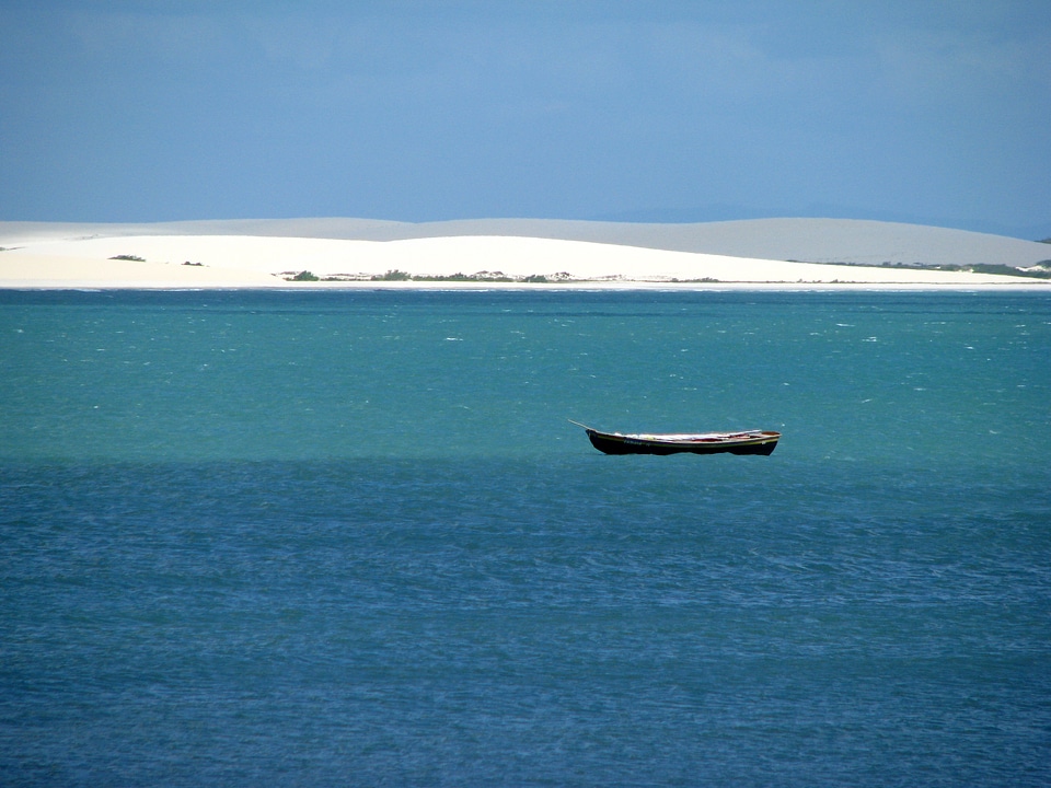 Canoe Floating on the Calm Water