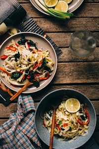 Vegan noodles with vegetables