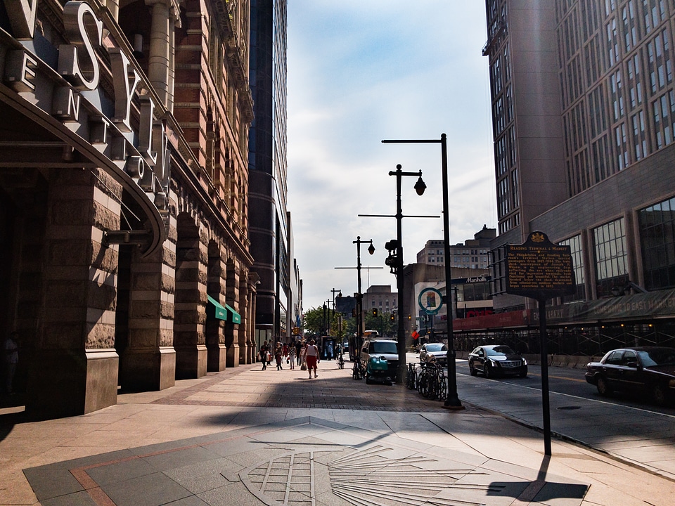 City Sidewalk and Buildings