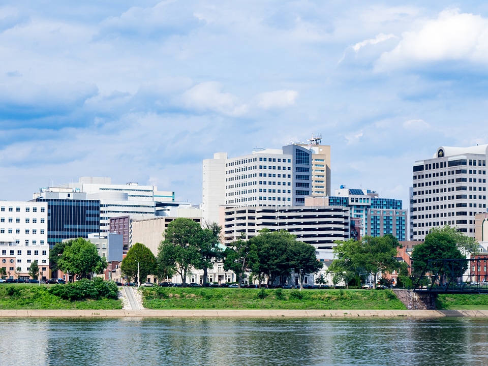 City Buildings Across Water