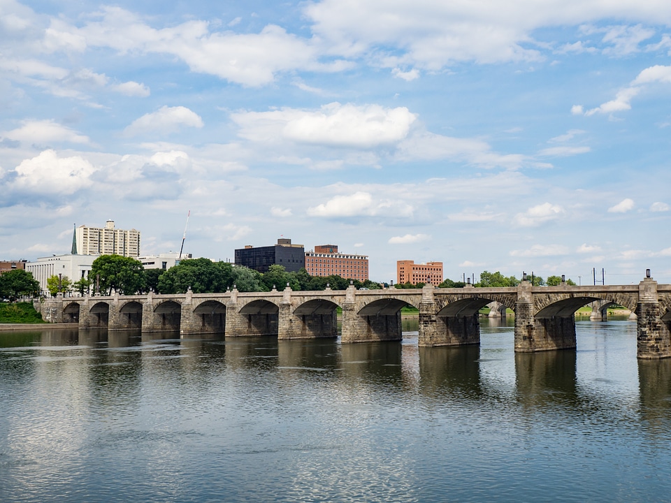 Bridge Over Water in City