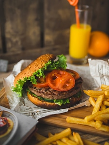 Simple American style burger photo