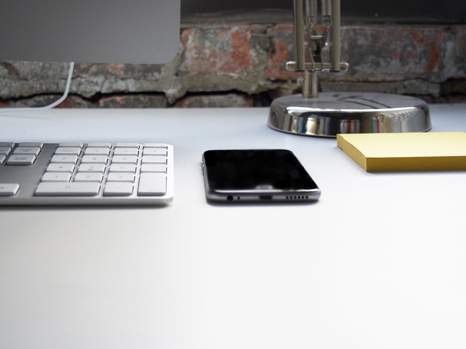Computer and Phone on Desk