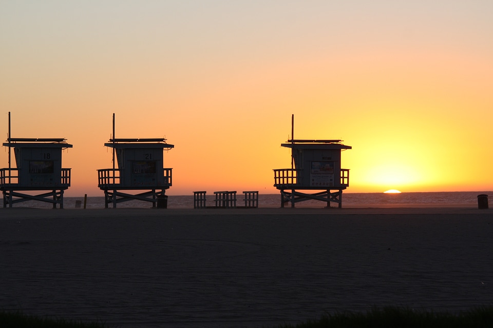 Venice beach sunset los angeles