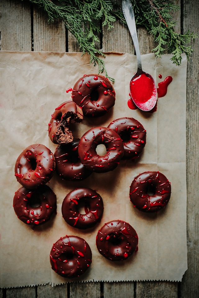 Homemade chocolate doughnut