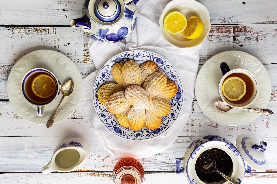Tea time with Madeleine biscuits