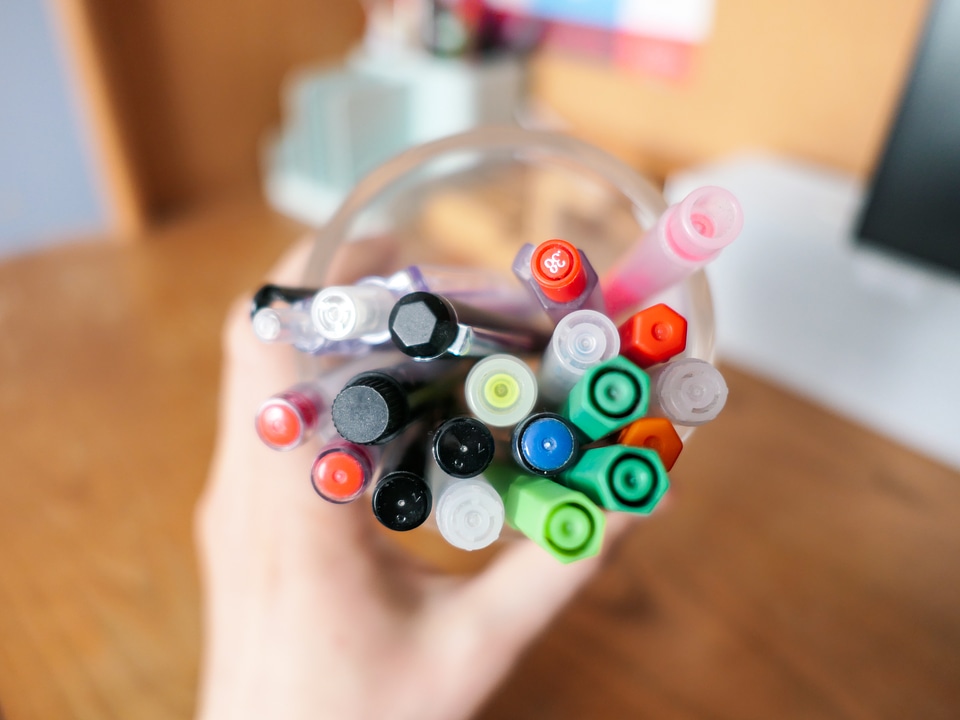 Pens and Pencils on Desk
