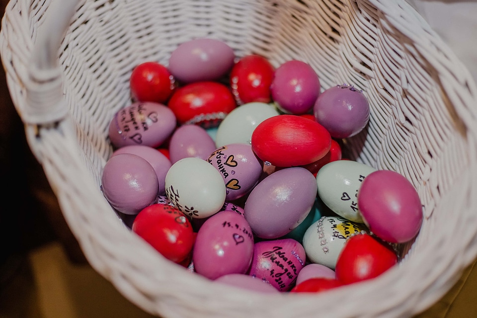 Easter egg wicker basket