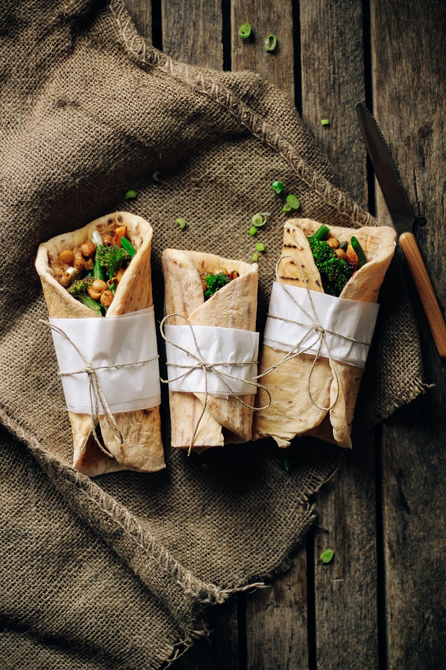 Healthy vegan wraps