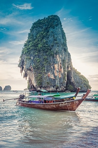 Long-Tail Boat at Ao Phra Nang Beach, Thailand photo