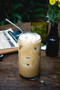 Iced coffee with milk cafe latte photo
